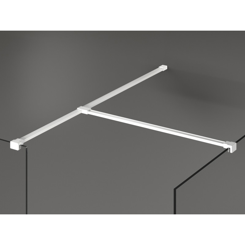 Mexen Kioto Duschwand Walk-in 100 x 90 cm, schwarzer Rahmen, weiß - 800-100-202-20-70-090