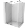 Mexen Kioto Duschwand Walk-in 70 x 70 cm, schwarzer Rahmen, Chrom - 800-070-202-01-70-070