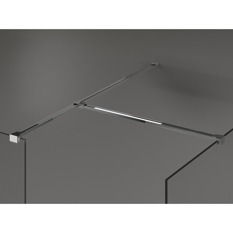 Mexen Kioto Duschwand Walk-in 110 x 90 cm, schwarzer Rahmen, Chrom - 800-110-202-01-70-090