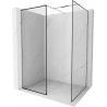 Mexen Kioto Duschwand Walk-in 160 x 110 cm, schwarzer Rahmen, Chrom - 800-160-202-01-70-110