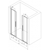 Mexen Velar L Duo Duschschiebetür 140 cm, matt, schwarz - 871-140-003-32-70