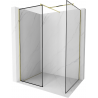 Mexen Kioto Duschwand Walk-in 100 x 70 cm, schwarzer Rahmen, gold - 800-100-202-50-70-070
