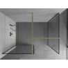 Mexen Kioto Duschwand Walk-in 80 x 80 cm, schwarzer Rahmen, gold - 800-080-202-50-70-080