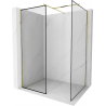 Mexen Kioto Duschabtrennung Walk-in 130 x 80 cm, schwarzer Rahmen, gold - 800-130-202-50-70-080
