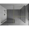 Mexen Kioto Duschwand Walk-in 130 x 100 cm, schwarzer Rahmen, gold - 800-130-202-50-70-100
