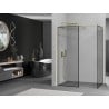 Mexen Kioto Duschwand Walk-in 120 x 80 cm, schwarzer Rahmen, gold gebürstet - 800-120-202-55-70-080