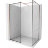 Mexen Kioto Duschwand Walk-in 140 x 70 cm, schwarzes Muster, rosegold - 800-140-202-60-70-070