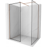 Mexen Kioto Duschwand Walk-in 150 x 70 cm, schwarzer Rahmen, Roségold - 800-150-202-60-70-070