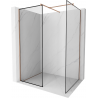 Mexen Kioto Duschwand Walk-in 130 x 80 cm, schwarzer Rahmen, Roségold - 800-130-202-60-70-080