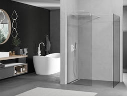 Mexen Kioto Duschwand Walk-in 135 x 110 cm, transparent, weiß - 800-135-202-20-00-110