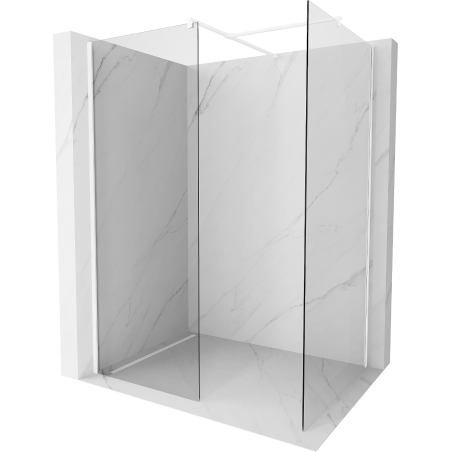 Mexen Kioto Duschwand Walk-in 140 x 70 cm, transparent, weiß - 800-140-202-20-00-070