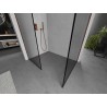 Mexen Kioto Duschwand Walk-in 140 x 100 cm, schwarzer Rahmen, Roségold - 800-140-202-60-70-100