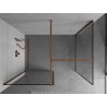 Mexen Kioto Duschwand Walk-in 130 x 110 cm, schwarzer Rahmen, Roségold - 800-130-202-60-70-110