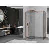 Mexen Kioto Duschwand Walk-in 130 x 120 cm, schwarzer Rahmen, Roségold - 800-130-202-60-70-120