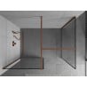 Mexen Kioto Duschwand Walk-in 150 x 120 cm, schwarzer Rahmen, Roségold - 800-150-202-60-70-120