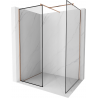Mexen Kioto Duschwand Walk-in 70 x 70 cm, schwarzer Rahmen, gebürstetes Kupfer - 800-070-202-65-70-070