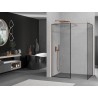 Mexen Kioto Duschwand Walk-in 80 x 70 cm, schwarzer Rahmen, gebürstetes Kupfer - 800-080-202-65-70-070