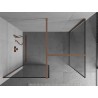 Mexen Kioto Duschwand Walk-in 90 x 80 cm, schwarzer Rahmen, gebürstetes Kupfer - 800-090-202-65-70-080