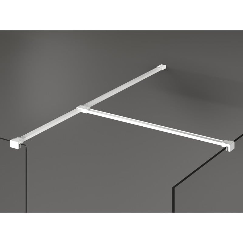 Mexen Kioto Duschwand Walk-in 145 x 70 cm, transparent, weiß - 800-145-202-20-00-070