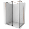 Mexen Kioto Duschwand Walk-in 100 x 80 cm, schwarzer Rahmen, gebürstetes Kupfer - 800-100-202-65-70-080