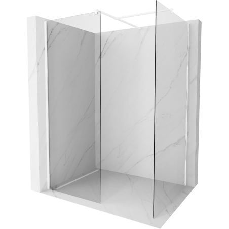 Mexen Kioto Duschwand Walk-in 145 x 80 cm, transparent, weiß - 800-145-202-20-00-080