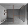 Mexen Kioto Duschwand Walk-in 160 x 80 cm, schwarzer Rahmen, gebürstetes Kupfer - 800-160-202-65-70-080