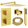 Mexen Cube DR02 Unterputz-Duschset mit 30 cm Regenduschkopf, gold - 77502DR0230-50