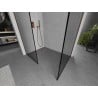 Mexen Kioto Duschwand Walk-in 150 x 90 cm, schwarzer Rahmen, gebürstetes Kupfer - 800-150-202-65-70-090