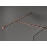 Mexen Kioto Duschwand Walk-in 150 x 100 cm, schwarzer Rahmen, gebürstetes Kupfer - 800-150-202-65-70-100