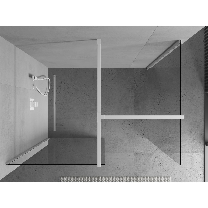 Mexen Kioto Duschwand Walk-in 170 x 85 cm, transparent, weiß - 800-170-202-20-00-085