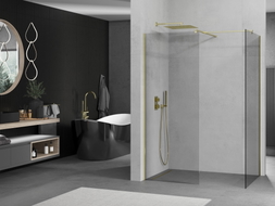 Mexen Kioto Duschwand Walk-in 70 x 70 cm, transparent, gold - 800-070-202-50-00-070