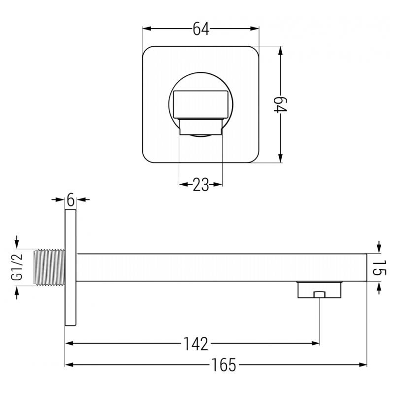 Mexen Cube DR02 Unterputz-Wannen- und Duschset mit 25 cm Kopfbrause, Chrom - 77503DR0225-00