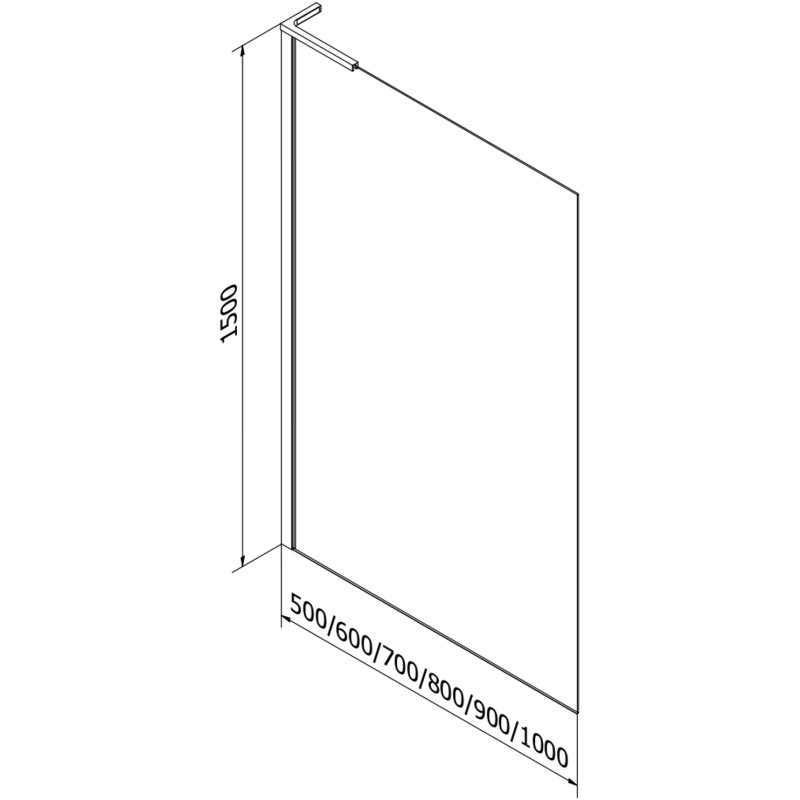 Mexen Next L 1-flügelige Badewannenabtrennung 80 x 150 cm, grafit, gebürstetes Gun Gray - 895-080-000-03-40-66