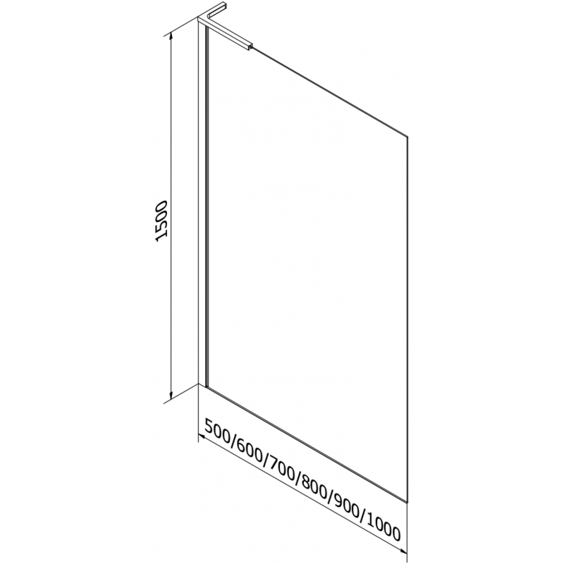 Mexen Next L Badewannenwand 1-flügelig 80 x 150 cm, schwarzer Rahmen, schwarz - 895-080-000-03-70-70