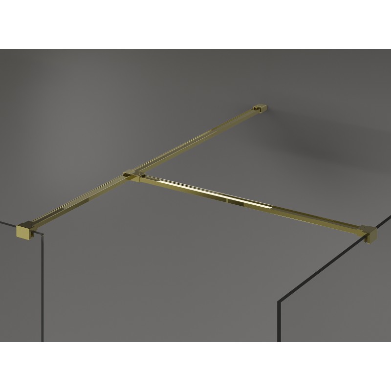 Mexen Kioto Duschwand Walk-in 140 x 85 cm, transparent, gold - 800-140-202-50-00-085