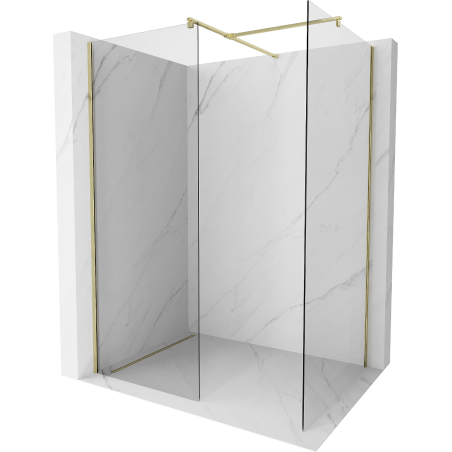 Mexen Kioto Duschwand Walk-in 140 x 95 cm, transparent, gold - 800-140-202-50-00-095
