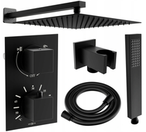 Mexen Cube DR02 Brausegarnitur für Unterputzmontage z Kopfbrause 25 cm, Schwarz - 77502DR0225-70