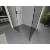 Mexen Kioto Duschwand Walk-in 150 x 70 cm, transparent, gold - 800-150-202-50-00-070