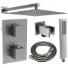 Mexen Cube DR02 Unterputz-Duschset mit 25 cm Regenduschkopf, Graphit - 77502DR0225-66