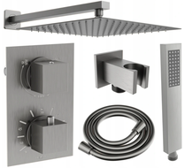 Mexen Cube DR02 Unterputz-Duschset mit 25 cm Regenbrause, Graphit - 77502DR0225-66