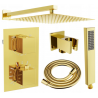 Mexen Cube DR02 Unterputz-Duschset mit 25 cm Regenduschkopf, gold - 77502DR0225-50