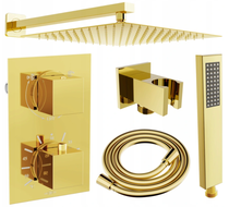 Mexen Cube DR02 Unterputz-Duschset mit 25 cm Regenbrause, gold - 77502DR0225-50
