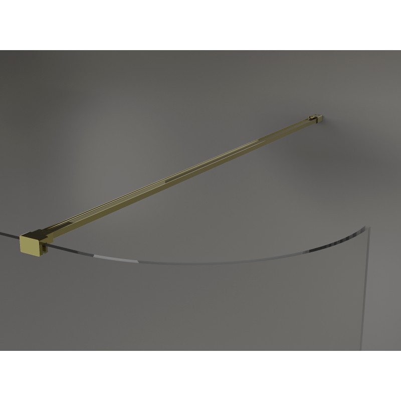 Mexen Kioto-R Abgerundete Walk-In Duschwand 130 x 200 cm, transparent 8 mm, gold - 800-130-101-50-06