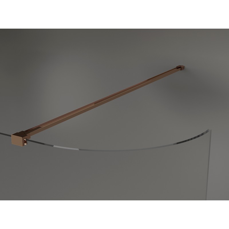 Mexen Kioto-R Abgerundete Duschwand Walk-in 80 x 200 cm, transparent 8 mm, Roségold - 800-080-101-60-06