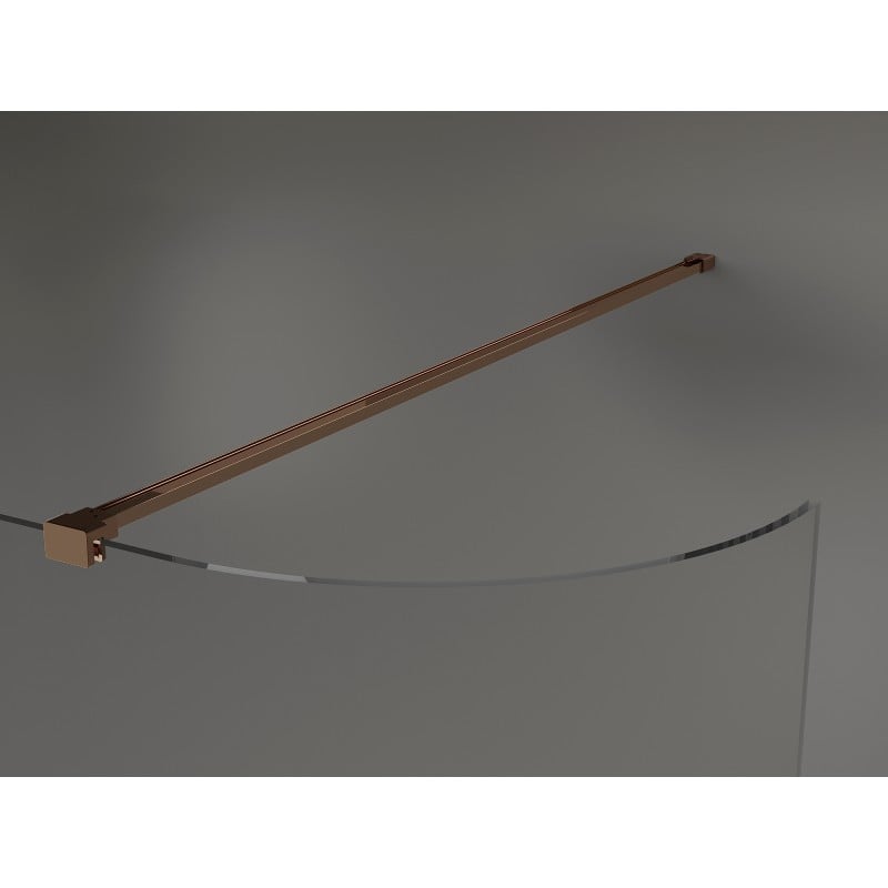 Mexen Kioto-R Runde Duschwand Walk-in 140 x 200 cm, transparent 8 mm, Roségold - 800-140-101-60-06
