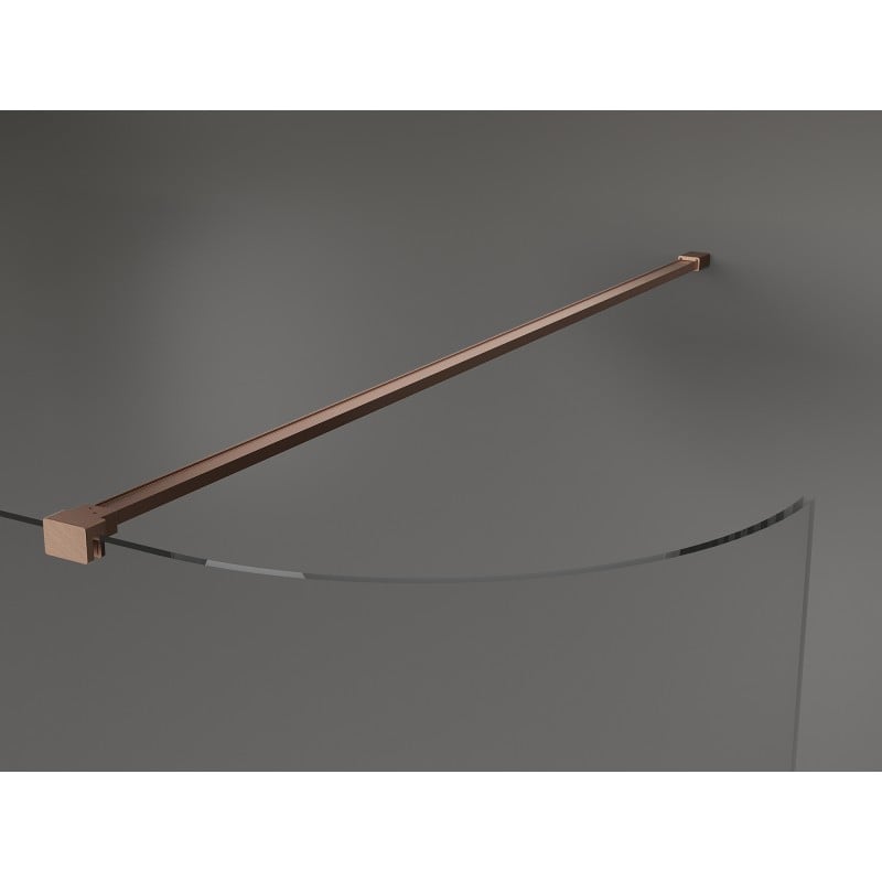 Mexen Kioto-R Runde Duschwand Walk-in 100 x 200 cm, transparent 8 mm, gebürstetes Kupfer - 800-100-101-65-06