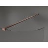 Mexen Kioto-R Abgerundete Duschwand Walk-in 140 x 200 cm, transparent 8 mm, gebürstetes Kupfer - 800-140-101-65-06