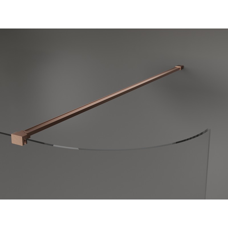Mexen Kioto-R Abgerundete Duschwand Walk-in 160 x 200 cm, transparent 8 mm, gebürstetes Kupfer - 800-160-101-65-06