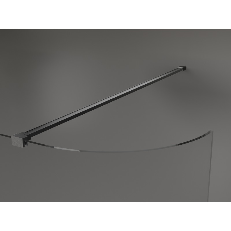 Mexen Kioto-R Abgerundete Walk-in Duschwand 90 x 200 cm, transparent 8 mm, gebürstetes Gun Gray - 800-090-101-66-06