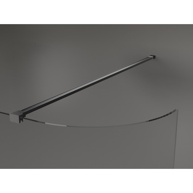 Mexen Kioto-R Abgerundete Duschwand Walk-in 140 x 200 cm, transparent 8 mm, gebürstet Gewehrgrau - 800-140-101-66-06